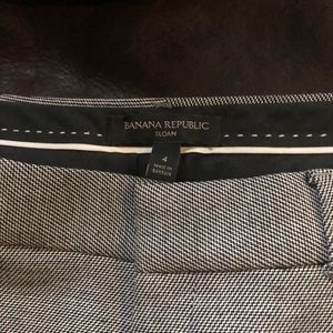 Banana Republic white/black check Sloan pants